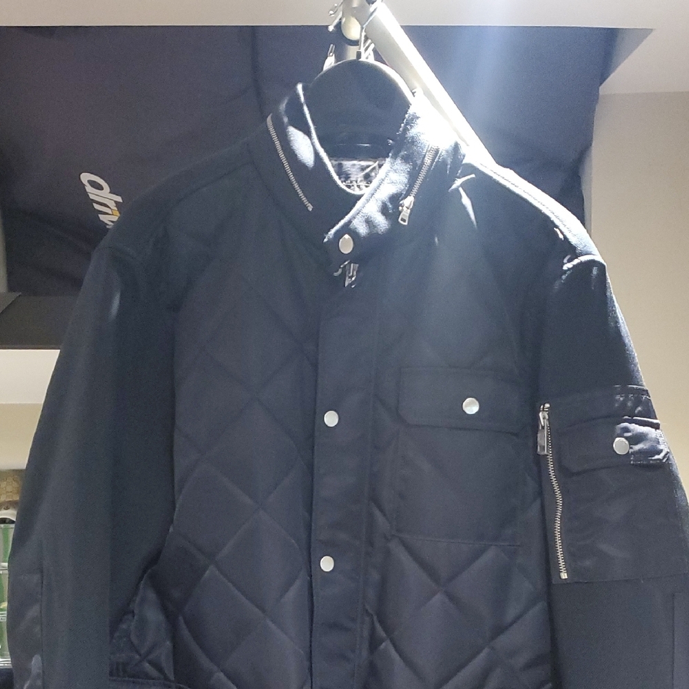 Armani Exchange Black Quilted Bomber Jacket